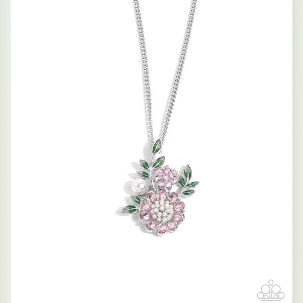 💖🌸💖 “BOTANICAL BUNCH” PINK NECKLACE WITH EARRINGS ~ PAPARAZZI❗️💖🌸💖 - Picture 3 of 6